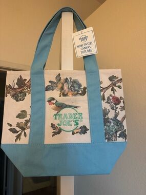 Pastel Canvas Trader Joe Tote Bag in Light Blue
